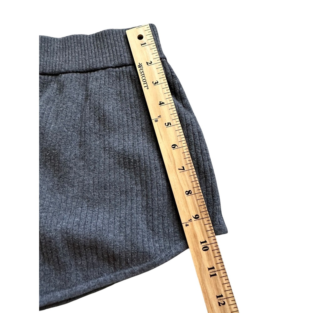Minimalist Lunya Ribbed Cotton Silk Knit Lounge Shorts L Gray Sleepwear - Picture 4 of 8